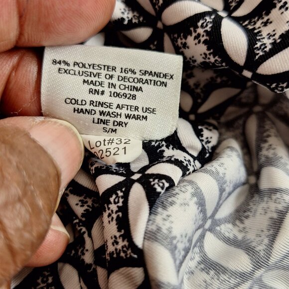 COOLIBAR Black White Floral Beachy Fishing Camping Gardening Bucket Sun Hat S/M - Picture 6 of 6